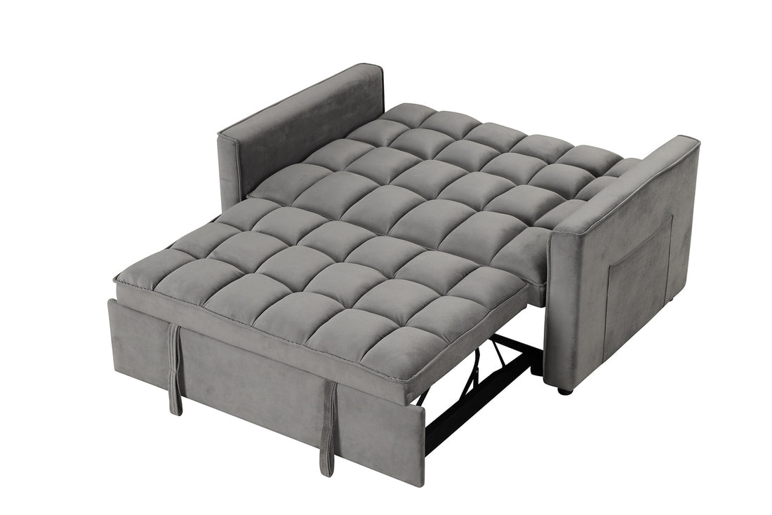 Side angle of Relax gray sleeper sofa