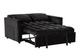Relax Black Full Sleeper Sofa unfolded as bed