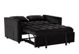 Relax Black Full Sleeper Sofa, side profile