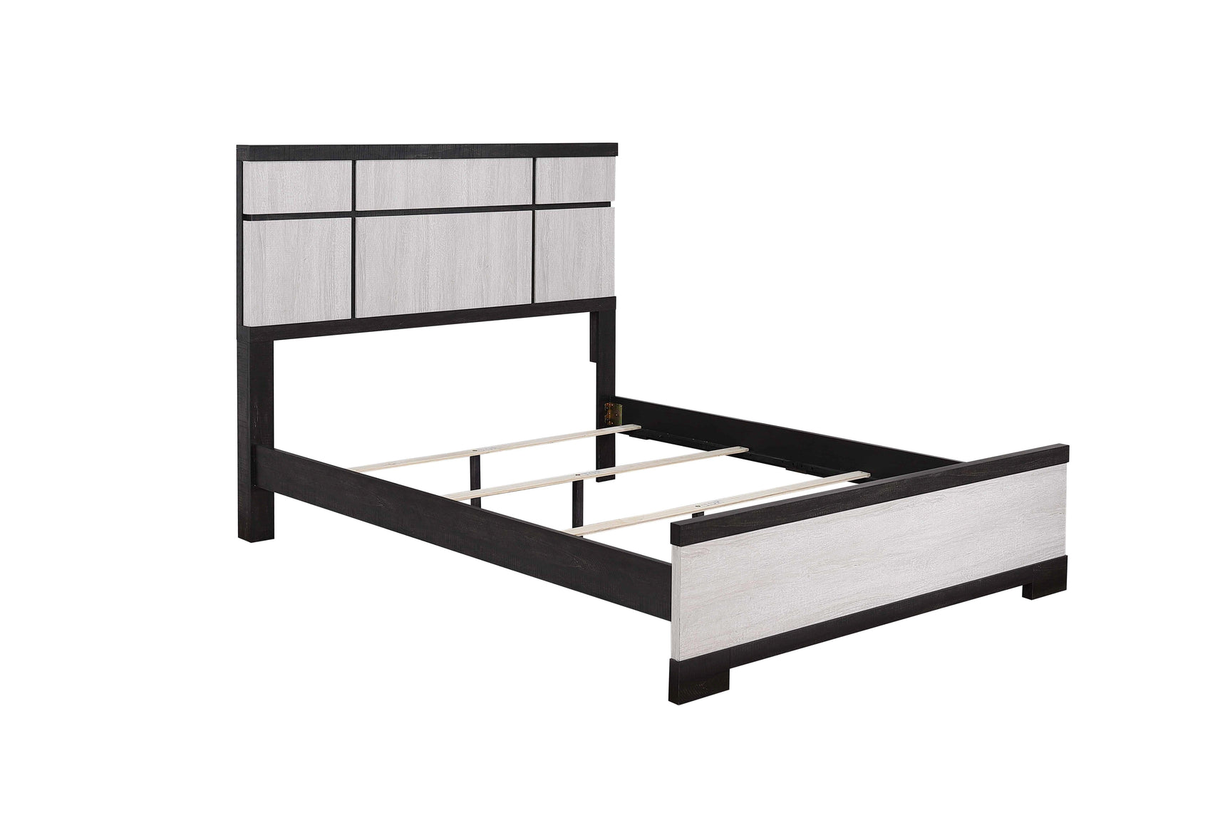 Remington Queen Bed side angle black and white wood finish
