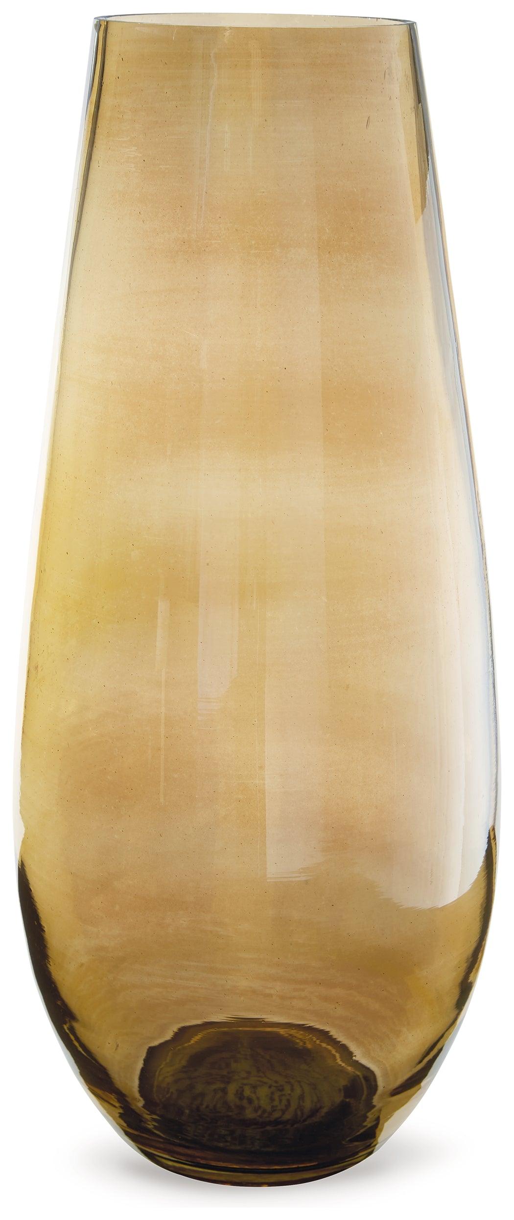 Rhettman Amber Glass Vase side view