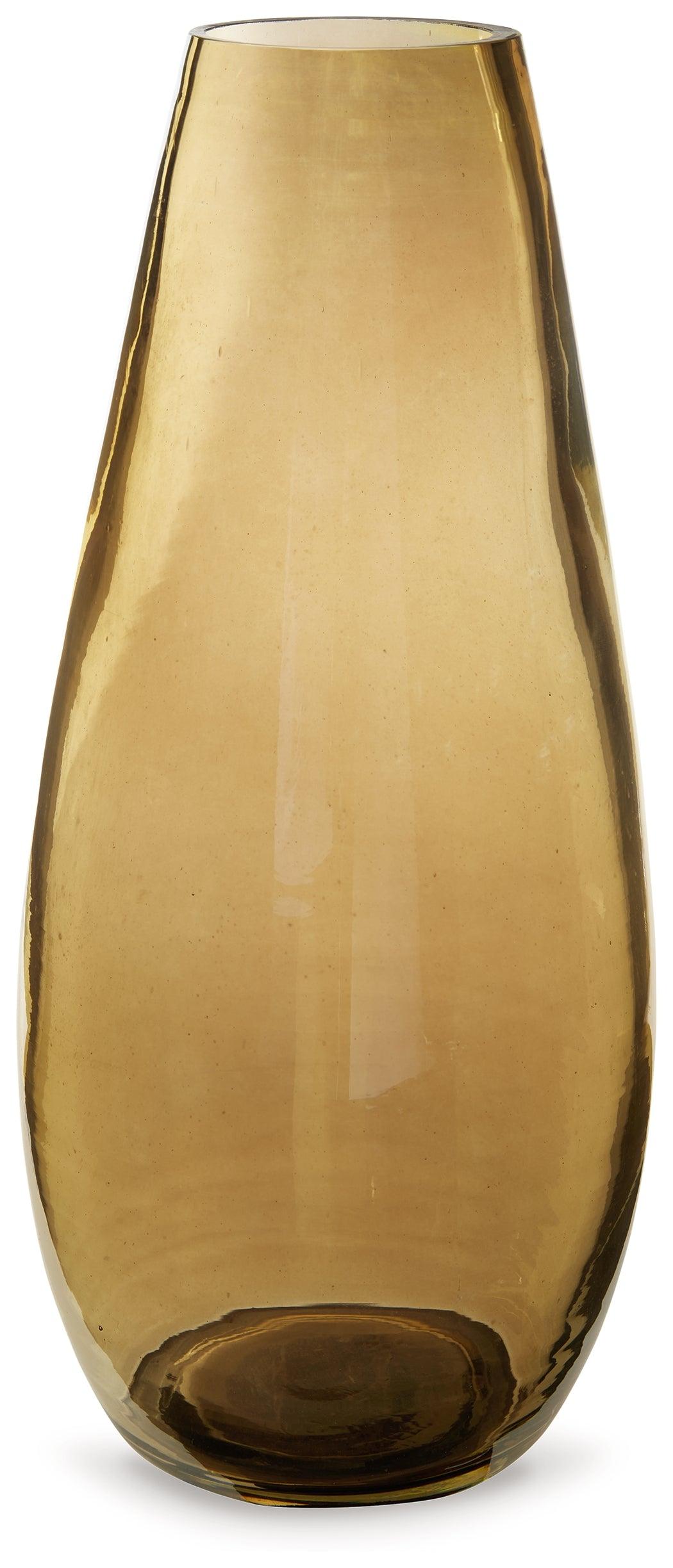 Rhettman Amber Glass Vase side angle