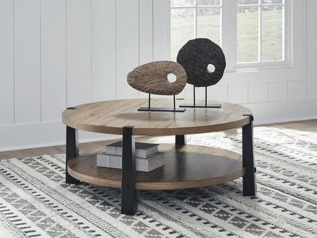 Ridgester Light Brown/Black Coffee Table from Decor Furniture