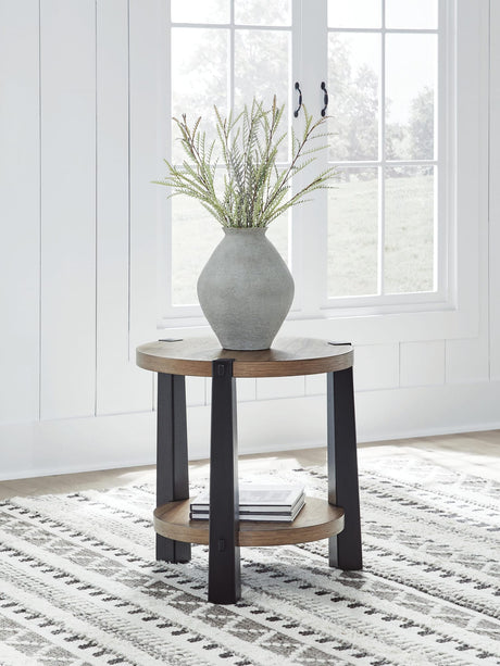 Ridgester Light Brown/Black End Table from Decor Furniture