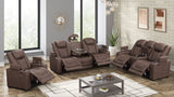 Rima Brown Air Leather Reclining 3-Piece Living Room Set from Decor Furniture