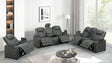 Rima Dark Grey Air Leather Reclining 3-Piece Living Room Set from Decor Furniture
