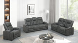 Rima Dark Grey Air Leather Reclining 3-Piece Living Room Set view 2