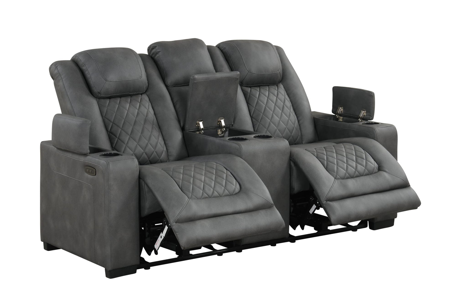 Rima Dark Grey Air Leather Reclining 3-Piece Living Room Set view 4