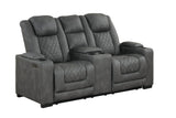 Rima Dark Grey Air Leather Reclining 3-Piece Living Room Set view 7