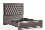 Rino Grey Upholstered Tufted King Panel Bed front view