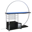 Risley 2-Door Circular LED Home Bar front angle with wine storage