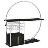 Risley home bar side view with chrome frame