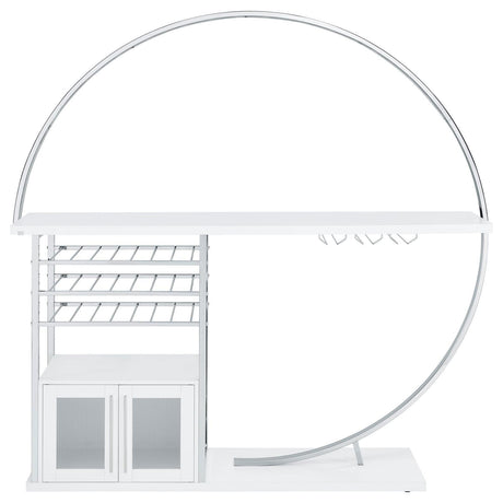 Risley bar white high gloss finish close-up