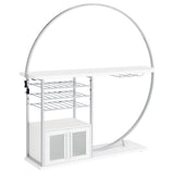 Risley bar open doors showing shelves and compartments