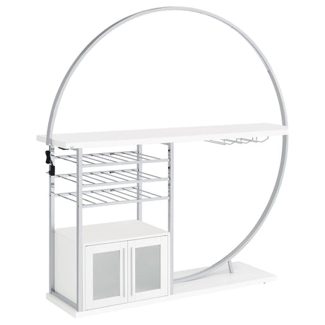 Risley bar open doors showing shelves and compartments