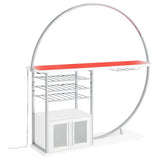 Risley bar with wine bottles on metal racks