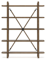 Close-up of Roanhowe brown oak bookcase wood grain