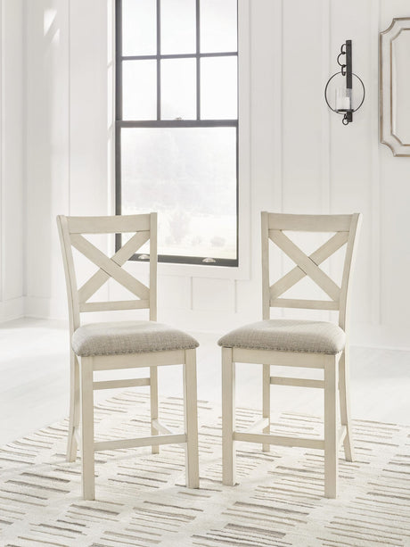 Robbinsdale Antique White Counter Height Barstool from Decor Furniture