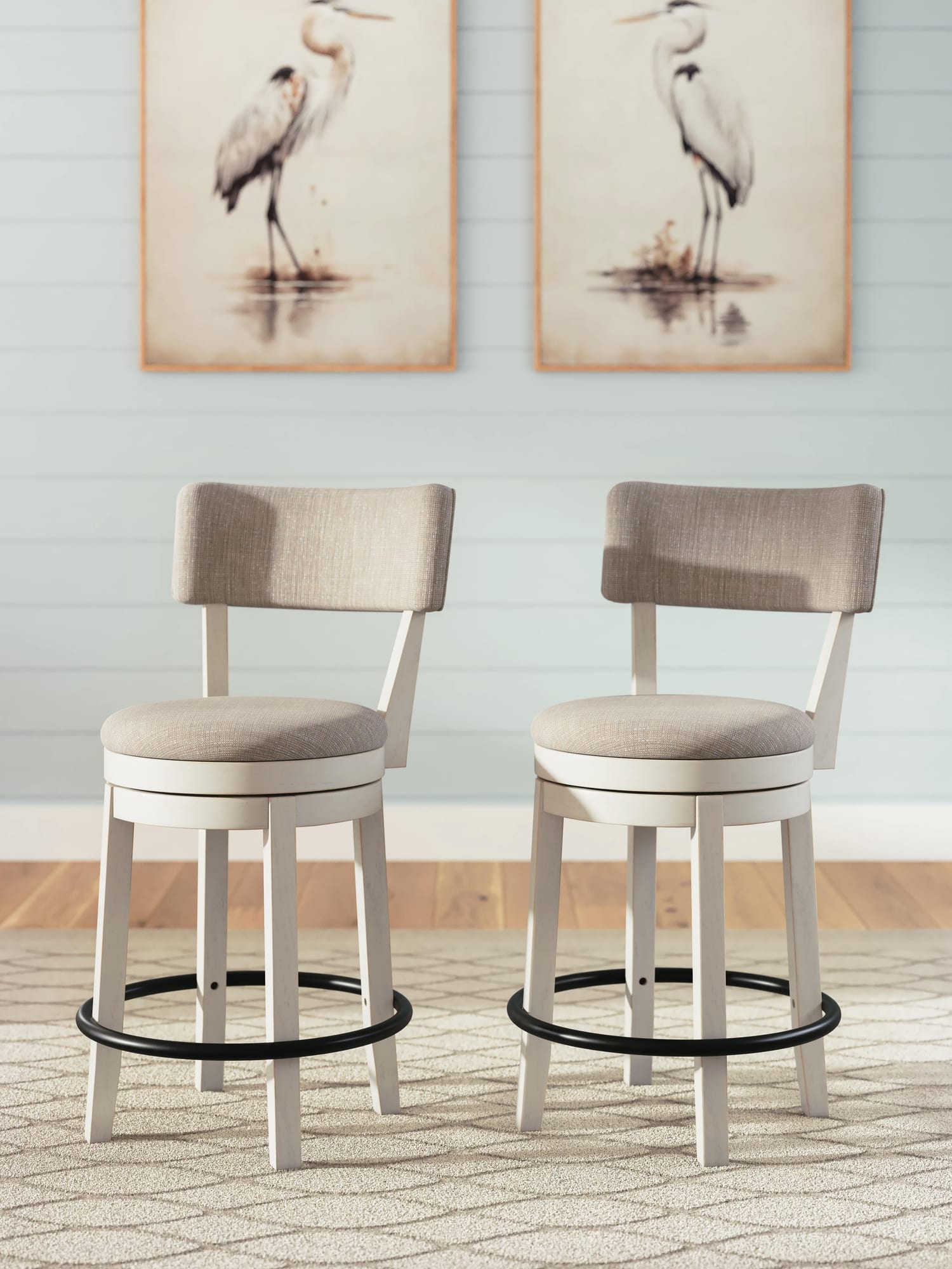 Robbinsdale Antique White Counter Height Barstool from Decor Furniture
