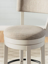 Robbinsdale Antique White Counter Height Barstool detail view