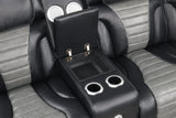 Robin Black Air Leather Power Reclining Sectional with Bluetooth and USB view 4