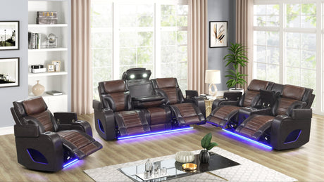 Robin Brown Air Leather Reclining 3-Piece Living Room Set from Decor Furniture