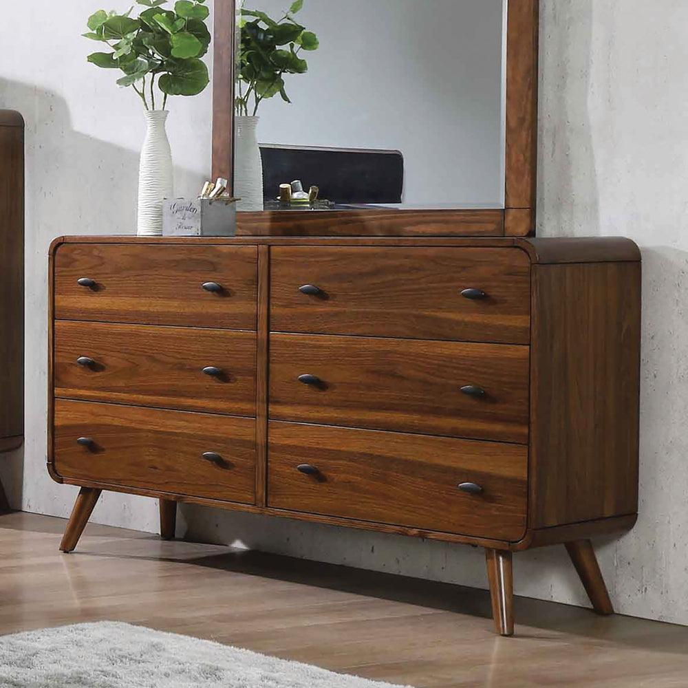 Robyn dark walnut bed front angle