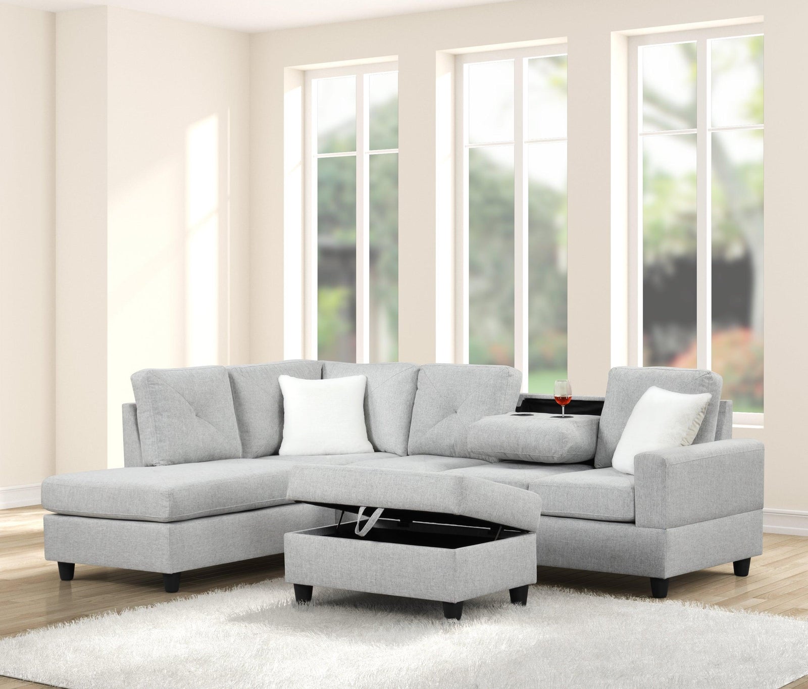 main view of Rocket Gray Reversible Sectional sectional sofa