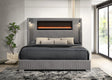 Romance Gray Upholstered LED Platform Queen Bed from Decor Furniture