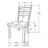 Ronnie Ladder Back Padded Seat Dining Side Chair in Khaki and Rustic Cream