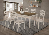 Ronnie Ladder Back Padded Seat Dining Side Chair in Khaki and Rustic Cream
