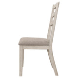 Ronnie Ladder Back Padded Seat Dining Side Chair in Khaki and Rustic Cream