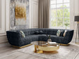 Rosa Midnight Black Premium Chenille Sectional with Gold Base from Decor Furniture