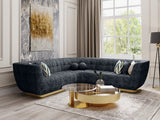 Rosa Midnight Black Premium Chenille Sectional with Gold Base from Decor Furniture
