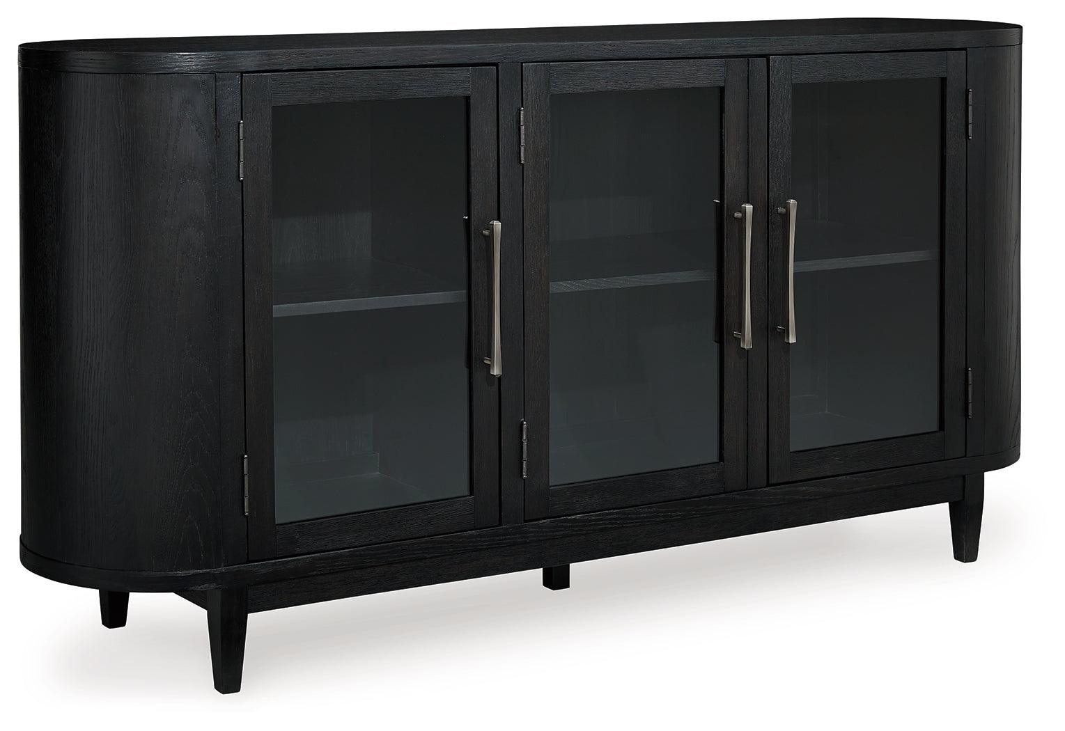 Rowanbeck Black Dining Server showing glass doors