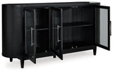 Rowanbeck Black Dining Server cabinet interior