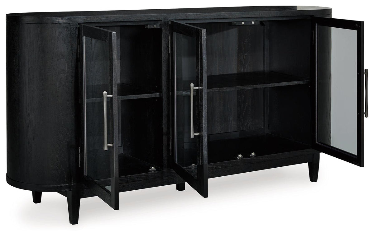 Rowanbeck Black Dining Server cabinet interior