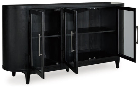 Rowanbeck Black Dining Server cabinet interior