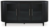 Rowanbeck Black Dining Server tapered legs detail