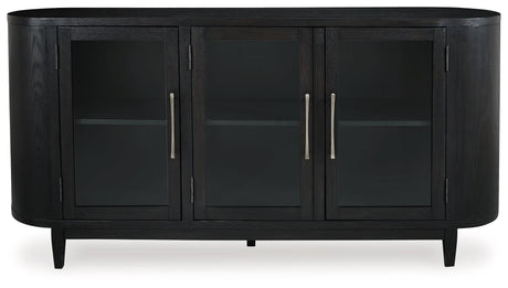 Rowanbeck Black Dining Server tapered legs detail