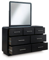 Rowanbeck Black Dresser drawers open