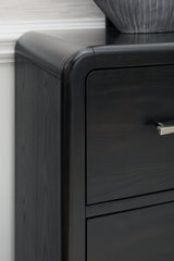 Rowanbeck Black Dresser mirror attached
