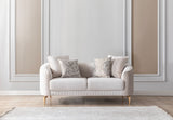 Front view of Linda Ivory Velvet Loveseat 71"