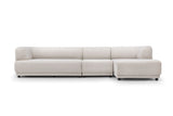 side view of Jenna Ivory 3-Piece RAF sectional sofa