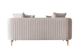 Side angle view of sofa and loveseat set seating