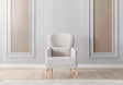 Linda Ivory Velvet Accent Chair front view