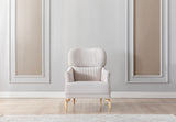 Linda Ivory Velvet Accent Chair front view