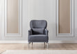 Linda Gray Velvet Accent Chair front angle showing plush seat