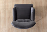 Linda Gray Velvet Accent Chair angled with visible seat cushion