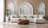 side view of Jenna Ivory 3-Piece RAF sectional sofa